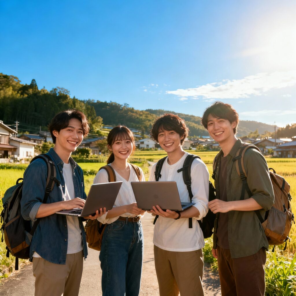 地方転職している男女