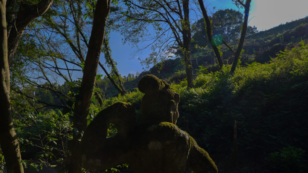 鹿児島県鹿屋市にある含粒寺の仁王像の背中
